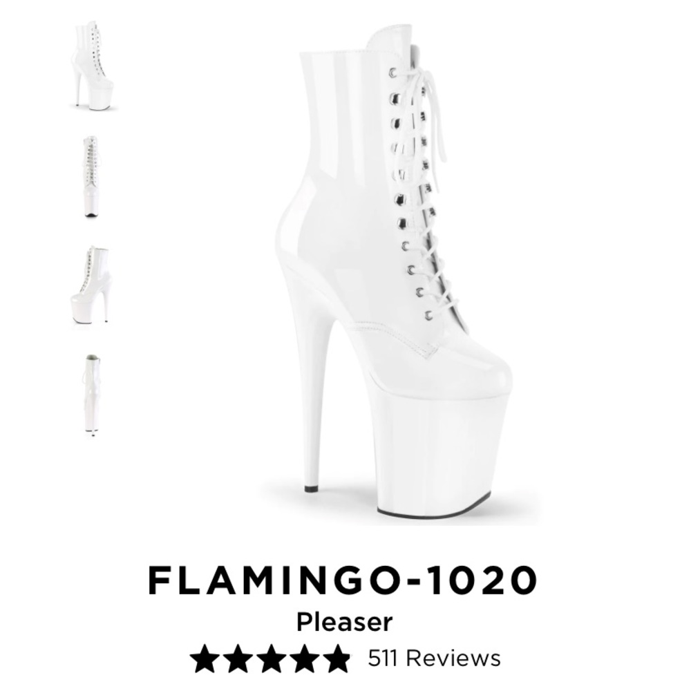 Pleaser White Flamingo 1020 Boots